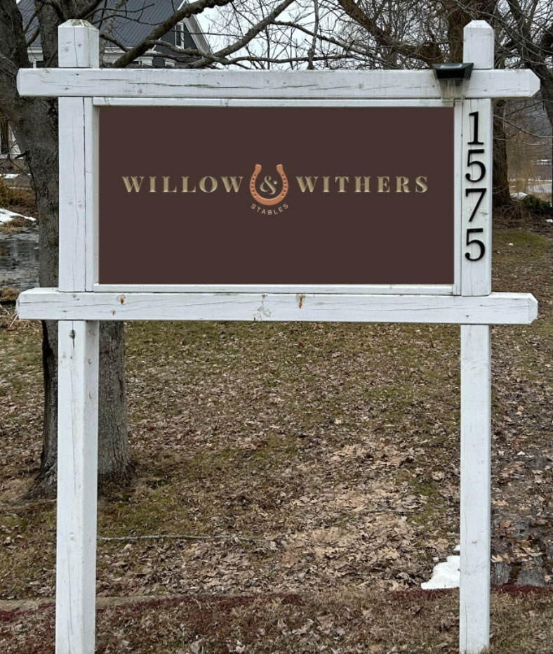 Willow and Withers Stables Road Sign